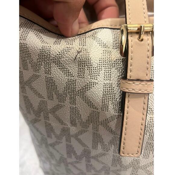 Michael Kors White and Tan Tote Bag - Picture 7 of 8
